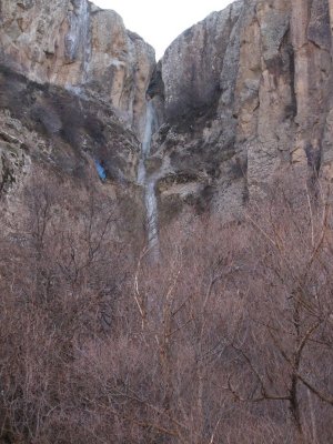 Ihlara Valley:  The waterfall was frozen in place.