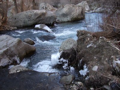 River in the Ihlara Valley--yes, that is ice on the rocks!