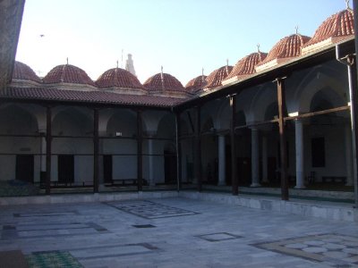 This is an open-air mosque, the first I've been in.  There is shade around the sides.