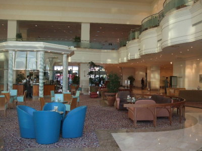 The Hilton Hotel--an oasis of moderninity.