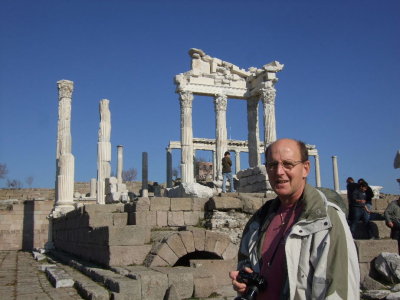 Bob in front of the Acropolis at Pergamon.