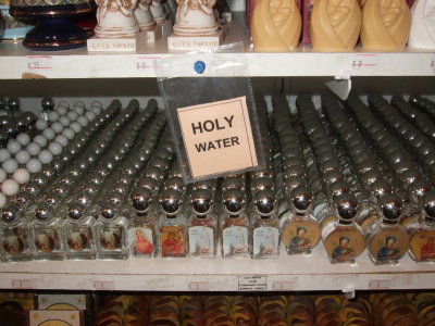Holy water for sale at Mary's house