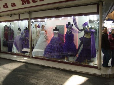 Clasina, I decided to wear the second dress from the left at your wedding--is it purple enough?
