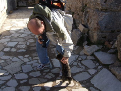 Cat attack on the steets of Ephesus.  Take me home with you.