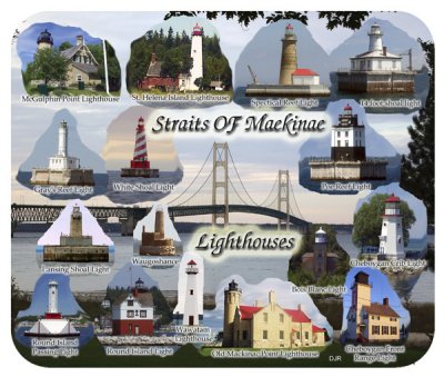 Straits of Mackinac Lighthouses      mousepad