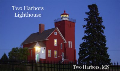 Two Harbors Lgihthouse at dusk