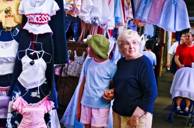 Mom & Jessica clothing shopping Common Market