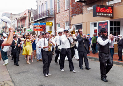 wedding procession Bourbon Street musicians