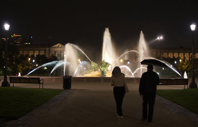 Logan Circle fountain at night 01