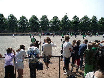  The annually soccer game between teachers and pupils