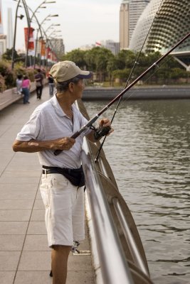 Fishing on the Esplanade bridge
