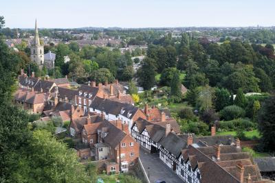 The Village below  Warwick Castle's Walls