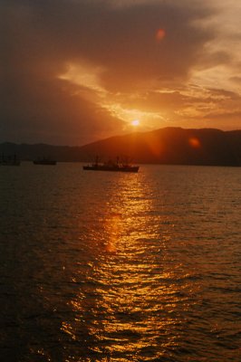 Sunset off coast of South Vietnam (1966)