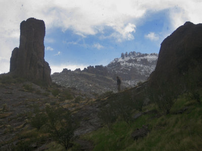 Snowfall at the saddle