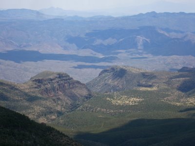Closeup view showing rugged Sierra Ancha peaks
