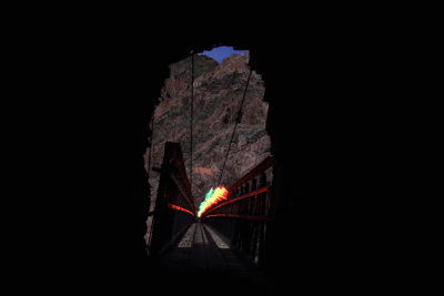 View of Kaibab Bridge from bat tunnel