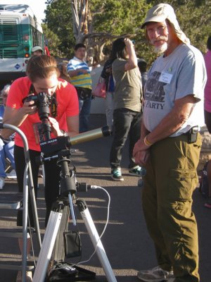 Cellphones, p&s's and DSLRs gave the public a way to capture the event.  Wayne shared views through his PST h-alpha scope.