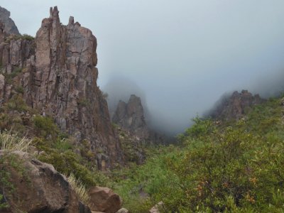 The cloud receeded as we climbed towards it