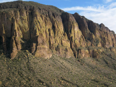 Cliffs of compacted volcanic ash