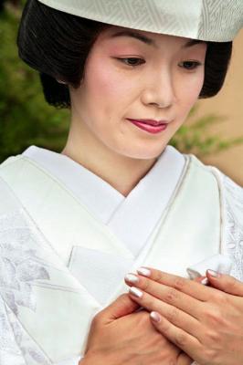 Bride in traditional wedding kimono