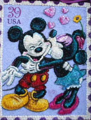 Mickey and Minnie Stamp Topiary