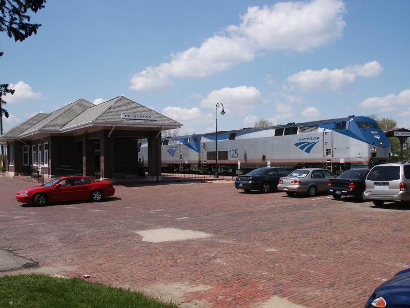 Chicago, Burlington & Quincy Depot at Princeton, Illinois with Amtrak service