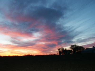 Sunset over Straw farm.JPG