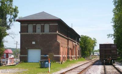 Chicago & North Western Depot at Baraboo, Wisconsin. eastbound view.jpg
