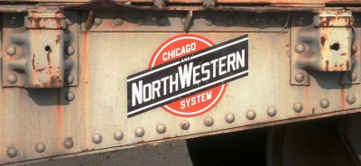 Chicago and North Western  Herald on flat car.jpg