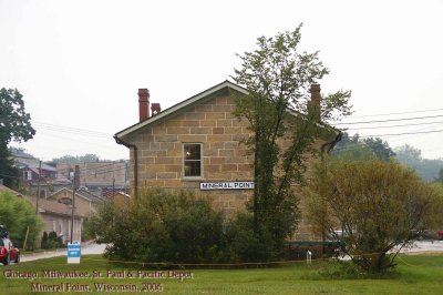 Chicago Milwaukee St. Paul and Pacific Depot at Mineral Point Wisconsin 2006.jpg
