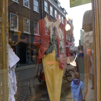 Display window men's clothing store Cambridge