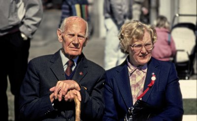 Halden May 1st 1986. Einar Gerhardsen - Prime Minister of Norway 1945 til 1951, 1955 - 1963 and1963 - 1965. 