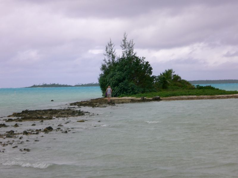 Exploring the motu-ette off Tautu wharf