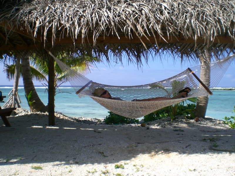 Relaxing in a hammock