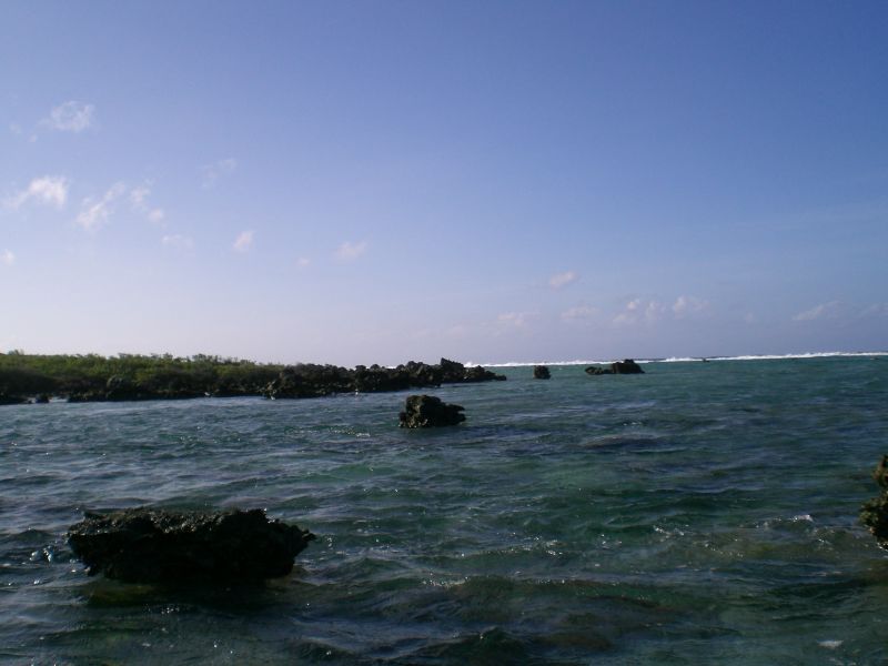 View of wave break past Mangere