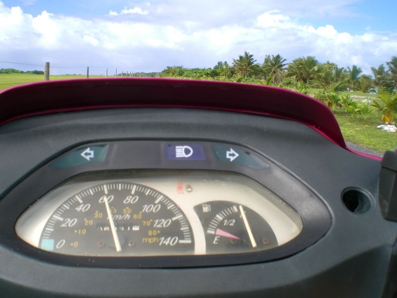 Dan opens her up to 60 km/hr...thats fast here!