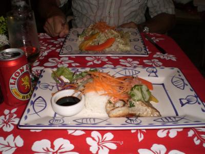 Dinner at Cafe Tupuna...the best food the whole trip