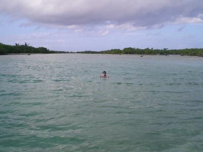 Dan snorkelling off 'Angarei