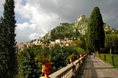 Taormina path and mountain