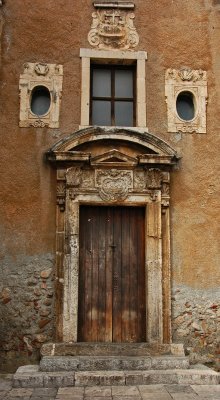 Church door and windows - Taormina, Italy
