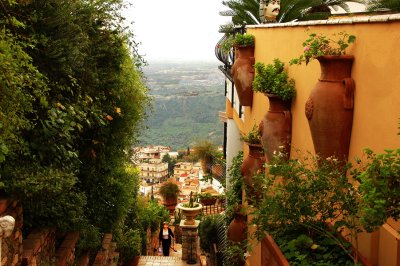 Looking down the mountain