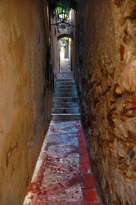 Alley with ornate floor
