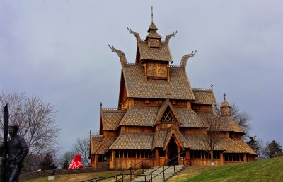 Minot ND Gol Stave Church - replica from Norway