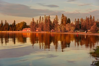 Evening reflections on Lake Waskesiu