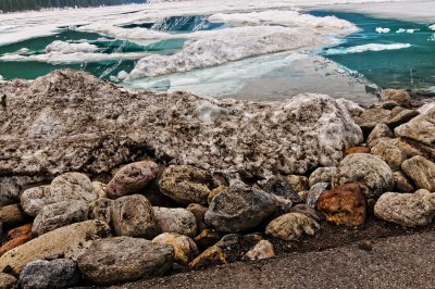Lake Louise rocks and ice