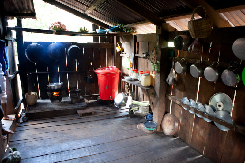 The kitchen of the house she lives