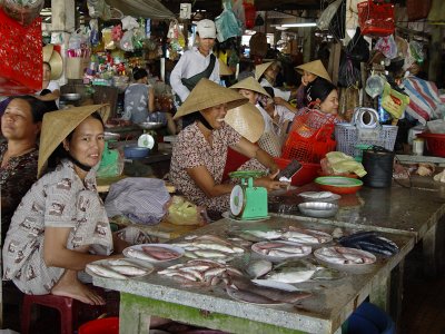 Fish sellers at market