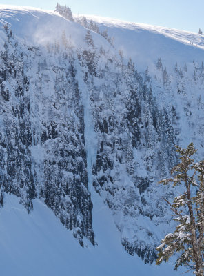 Steep ice on Table Mountain's northwest side