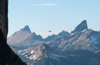 Sometimes, helicopters give climbers a ride back down