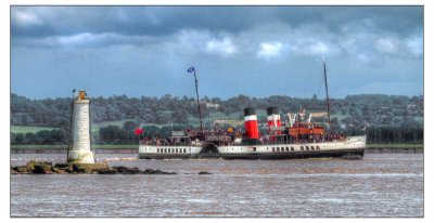 SS Waverley clearing the Black Rock light beacon.
